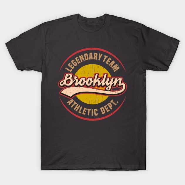 Brooklyn lifestyle vintage retro new york distressed badge T-Shirt by SpaceWiz95